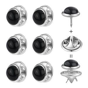 6 Pcs 10mm/0.39" Mini No Sew Black Buttons Brooch Pins Cover up Buttons Fasteners Detachable Reusable Multi-Purpose for Clothes(Black) 6 Pcs 10mm/0.39" Mini No Sew Black Buttons Brooch Pins Cover up Buttons Fasteners Detachable Reusable Multi-Purpose for Clothes(Black)