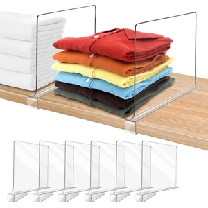 Acrylic Shelf Dividers for Closet Organization 6PCS Closet Shelf Divider Closet Dividers for Shelves Shelf Organizer for Closet Shelf Organizer For Wood Closet Separator Clear Acrylic Shelf Dividers for Closet Organization 6PCS Closet Shelf Divider Closet Dividers for Shelves Shelf Organizer for Closet Shelf Organizer For Wood Closet Separator Clear