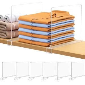 6 PCS Shelf Dividers for Closet Organization Acrylic Clear Closet Shelf Divider for Wooden Shelving Suitable for Wooden or Vertical Shelves Or Bedroom, Kitchen and Office.. 6 PCS Shelf Dividers for Closet Organization Acrylic Clear Closet Shelf Divider for Wooden Shelving Suitable for Wooden or Vertical Shelves Or Bedroom, Kitchen and Office..