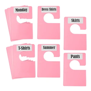 10 Pack White Clothing Rack Size Dividers Plus 45 Labels (1 Inch) and 18 Large Blank Labels, Large Rectangular Clothing Closet Dividers (Pink) 10 Pack White Clothing Rack Size Dividers Plus 45 Labels (1 Inch) and 18 Large Blank Labels, Large Rectangular Clothing Closet Dividers (Pink)