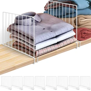 Shelf Dividers for Closet Organization, 8 Pack Metal Closet Shelf Dividers, Closet Shelf Organizer for Wood Closet Separator Shelf Dividers for Closet Organization, 8 Pack Metal Closet Shelf Dividers, Closet Shelf Organizer for Wood Closet Separator