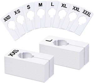 40 PCS Closet Dividers, Closet Rack Dividers Hangers, 8 Sizes, White | XXS, XS, S, M, L, XL, XXL, XXXL, Writable, Reusable 40 PCS Closet Dividers, Closet Rack Dividers Hangers, 8 Sizes, White | XXS, XS, S, M, L, XL, XXL, XXXL, Writable, Reusable