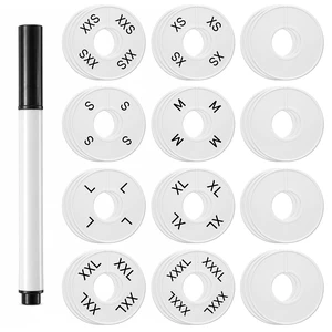 81 Pcs Clothing Rack Size Dividers, Round White Plastic Clothing Rack Size Tag Pre-Labeled (XXS-XXXL) with Blank Dividers and Erasable Pen for Closet Wardrobe Retail Store Clothes Organization 81 Pcs Clothing Rack Size Dividers, Round White Plastic Clothing Rack Size Tag Pre-Labeled (XXS-XXXL) with Blank Dividers and Erasable Pen for Closet Wardrobe Retail Store Clothes Organization