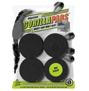 GorillaPads CB144 Non Slip Furniture Pads/Grippers (Set of 8) Furniture Feet Floor Protectors, 2 Inch Round, Black GorillaPads CB144 Non Slip Furniture Pads/Grippers (Set of 8) Furniture Feet Floor Protectors, 2 Inch Round, Black
