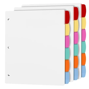 Binder Dividers with Tabs, White Sheet Protectors for 3 Ring Binder, 3 Hole Punch Dividers in 6 Color Tab Page Protectors, 3 Ring Binder Dividers with Tabs, 3 Set 18 Pcs, White Binder Dividers with Tabs, White Sheet Protectors for 3 Ring Binder, 3 Hole Punch Dividers in 6 Color Tab Page Protectors, 3 Ring Binder Dividers with Tabs, 3 Set 18 Pcs, White