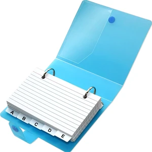 3x5 Lined Index Cards with Ring Binder Holder and Dividers, Blue | 100 Note Cards, 5 Tabs, 2 Holes Punched, Plastic Booklet Organizer, 3 x 5 Inch 3x5 Lined Index Cards with Ring Binder Holder and Dividers, Blue | 100 Note Cards, 5 Tabs, 2 Holes Punched, Plastic Booklet Organizer, 3 x 5 Inch
