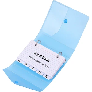 3x5 Index Card Holder Organizers Case Binder with Ring Dividers (Blue) | 100 Lined Page Plastic Index Card Organizer Case with Snap Closure for Study Recipe Flashcard Office School 3x5 Index Card Holder Organizers Case Binder with Ring Dividers (Blue) | 100 Lined Page Plastic Index Card Organizer Case with Snap Closure for Study Recipe Flashcard Office School