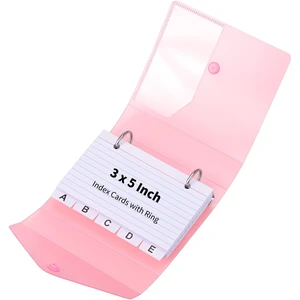 3x5 Index Card Holder Organizers Case Binder with Ring Dividers (Red) | 100 Lined Page Plastic Index Card Organizer Case with Snap Closure for Study Recipe Flashcard Office School 3x5 Index Card Holder Organizers Case Binder with Ring Dividers (Red) | 100 Lined Page Plastic Index Card Organizer Case with Snap Closure for Study Recipe Flashcard Office School