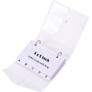 3x5 Index Card Holder Organizers Case Binder with Ring Dividers (Clear) | 100 Lined Page Plastic Index Card Organizer Case with Snap Closure for Study Recipe Flashcard Office School 3x5 Index Card Holder Organizers Case Binder with Ring Dividers (Clear) | 100 Lined Page Plastic Index Card Organizer Case with Snap Closure for Study Recipe Flashcard Office School