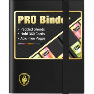 Heavy Duty Card Binder, Fabmaker 9 Pocket Trading Card Binder for 360 Cards | Sleek Side-Loading Card Album, Sturdy Card Collection Folder for Game Cards, Sport Cards, Black Heavy Duty Card Binder, Fabmaker 9 Pocket Trading Card Binder for 360 Cards | Sleek Side-Loading Card Album, Sturdy Card Collection Folder for Game Cards, Sport Cards, Black