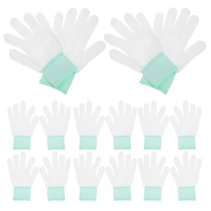 12 Pairs White Nylon Anti-Static Work Gloves Cut Resistant Safety Gloves for Gardening Wood Carving and General Tasks Breathable Comfortable Fit Protective Handwear 12 Pairs White Nylon Anti-Static Work Gloves Cut Resistant Safety Gloves for Gardening Wood Carving and General Tasks Breathable Comfortable Fit Protective Handwear