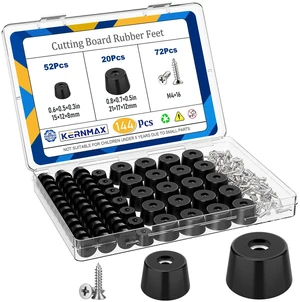 144Pcs Rubber Feet for Cutting Board, Non-Slip Cutting Board Feet with 304 Stainless Steel Screws, 2 Sizes Screw-on Rubber Bumpers Pads for Furniture, Electronics, Cabinets and Tables 144Pcs Rubber Feet for Cutting Board, Non-Slip Cutting Board Feet with 304 Stainless Steel Screws, 2 Sizes Screw-on Rubber Bumpers Pads for Furniture, Electronics, Cabinets and Tables