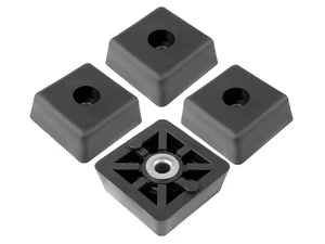 4 Large Black Square Rubber Feet Bumpers w/Metal Insert - .590" H x 1.500" W - Heavy Duty - Perfect for Furniture, Tables, Chairs, Desks, Benches, Sofas, Beds, Chests - Made in USA 4 Large Black Square Rubber Feet Bumpers w/Metal Insert - .590" H x 1.500" W - Heavy Duty - Perfect for Furniture, Tables, Chairs, Desks, Benches, Sofas, Beds, Chests - Made in USA