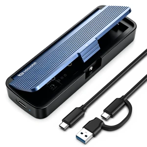 NVMe SSD Enclosure, Tool-Free Installation, Sandwich Style Design | USB 3.2 Gen 2 (10 Gbps) to M.2 NVME M-Key/(B+M) Key SSD Adapter Support UASP and Trim, for SSDs 2230/2242 /2260/2280 NVMe SSD Enclosure, Tool-Free Installation, Sandwich Style Design | USB 3.2 Gen 2 (10 Gbps) to M.2 NVME M-Key/(B+M) Key SSD Adapter Support UASP and Trim, for SSDs 2230/2242 /2260/2280