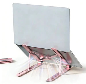 Ergonomic Foldable Computer Stand, 10-Level Height Adjustable Aluminum Laptop Stand, Compatible with 17.3 Inch Laptops, Tablets & Drawing Tablets, for MacBook, HP, Lenovo, Dell (Pink) Ergonomic Foldable Computer Stand, 10-Level Height Adjustable Aluminum Laptop Stand, Compatible with 17.3 Inch Laptops, Tablets & Drawing Tablets, for MacBook, HP, Lenovo, Dell (Pink)