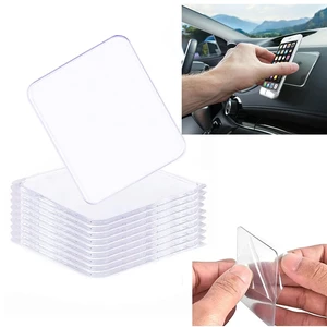 Traceless Super Sticky Gel Pads Anti-Slip Double Sided Gripping Pads for Auto Car Home Cell Phone Glass Photo Holder with Easy Remove Washable Reusable Design Pack of 10 (Transparent) Traceless Super Sticky Gel Pads Anti-Slip Double Sided Gripping Pads for Auto Car Home Cell Phone Glass Photo Holder with Easy Remove Washable Reusable Design Pack of 10 (Transparent)