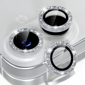 for iPhone 17 Camera Lens Protector Bling, Glitter-Silver | Ultra HD, 9H Tempered Glass Camera Cover Screen Protector Metal Individual Ring Decoration Accessories, 2-Lens, 6.3-inch for iPhone 17 Camera Lens Protector Bling, Glitter-Silver | Ultra HD, 9H Tempered Glass Camera Cover Screen Protector Metal Individual Ring Decoration Accessories, 2-Lens, 6.3-inch