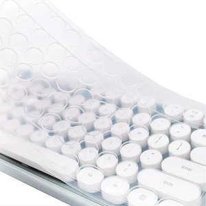 Silicone Keyboard Cover Skin Protector Compatible for MOFII Round Keycaps Retro Full Size Wireless Keyboard with Number Pad (Clear) Silicone Keyboard Cover Skin Protector Compatible for MOFII Round Keycaps Retro Full Size Wireless Keyboard with Number Pad (Clear)