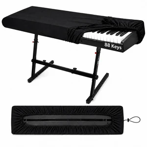 Piano Keyboard Cover, Stretch Dust Cover for Electronic Keyboard with Elastic & Cord Lock, Soft Protective Case, Dust Protector for Digital Piano Accessories (Black, 88keys) Piano Keyboard Cover, Stretch Dust Cover for Electronic Keyboard with Elastic & Cord Lock, Soft Protective Case, Dust Protector for Digital Piano Accessories (Black, 88keys)