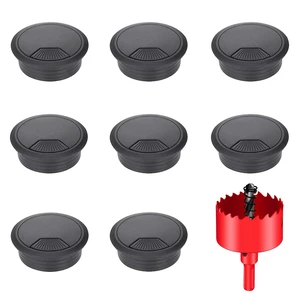 8Pcs Desk Grommet 2 Inch, Desk Hole Cover Black, with 1Pc Hole Saw | 50mm Cable Management Kit, Ideal for Keeping Computer,TVs, Gaming Systems, Entertainment Consoles Cable Organized and Tidy 8Pcs Desk Grommet 2 Inch, Desk Hole Cover Black, with 1Pc Hole Saw | 50mm Cable Management Kit, Ideal for Keeping Computer,TVs, Gaming Systems, Entertainment Consoles Cable Organized and Tidy