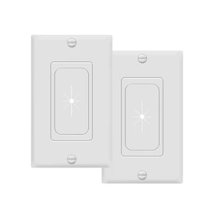 1-Gang Flexible Rubber Cable Pass-Through Wall Plate, 2-Pack | Standard 4.50" x 2.75" white decorator cover. Rubber grommet insert for low-voltage cables, wall-mount TVs and home theaters. 1-Gang Flexible Rubber Cable Pass-Through Wall Plate, 2-Pack | Standard 4.50" x 2.75" white decorator cover. Rubber grommet insert for low-voltage cables, wall-mount TVs and home theaters.