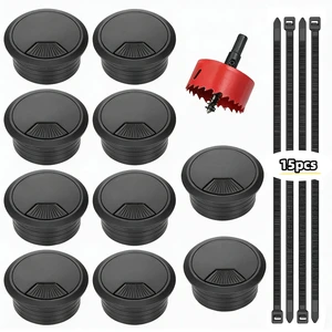 Desk Grommet 2 inch/50m,10Pcs Cable Grommet with Hole Saw & 15 Zip Ties,Desk Hole Grommet Desk Cord Hole Cover Desk Cable Grommet for Office Home Desk Table Desk Grommet 2 inch/50m,10Pcs Cable Grommet with Hole Saw & 15 Zip Ties,Desk Hole Grommet Desk Cord Hole Cover Desk Cable Grommet for Office Home Desk Table