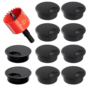 Desk Grommet & Cable Grommet 2 Inch (10 Pack) - Black Desk Hole Cover with Hole Saw - Cable Management Kit for Office, TV Stand, Workstation - Hide Wires Behind Wall, Cable Pass Through (50mm) Desk Grommet & Cable Grommet 2 Inch (10 Pack) - Black Desk Hole Cover with Hole Saw - Cable Management Kit for Office, TV Stand, Workstation - Hide Wires Behind Wall, Cable Pass Through (50mm)