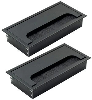 Rectangle Cable Grommet Metal Wire Hole Cover,Black,6.3" x 3.1"- 2pcs | for Management of Computer Desk Wire Rectangle Cable Grommet Metal Wire Hole Cover,Black,6.3" x 3.1"- 2pcs | for Management of Computer Desk Wire