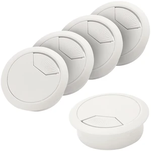 5 Pack 2 Inch White Desk Grommet, Plastic Wire Cable Hole Cover | ABS Plastic Smooth Surface, Removable Lip for Multiple Wires, Fits 50mm Hole, Organize Desk Cables 5 Pack 2 Inch White Desk Grommet, Plastic Wire Cable Hole Cover | ABS Plastic Smooth Surface, Removable Lip for Multiple Wires, Fits 50mm Hole, Organize Desk Cables