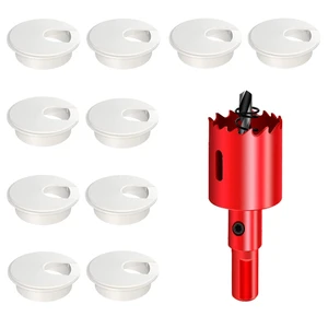 10Pcs Desk Grommet, Desk Cable Hole Cover 1-3/8 Inch White | 35mm Desk Cable Grommet, Cable Pass Through, Keep Office and Home Cable Organized and Tidy, with 1Pc Hole Saw 10Pcs Desk Grommet, Desk Cable Hole Cover 1-3/8 Inch White | 35mm Desk Cable Grommet, Cable Pass Through, Keep Office and Home Cable Organized and Tidy, with 1Pc Hole Saw