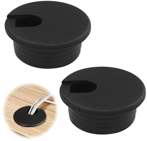 2 Pcs 3/4 Inch Desk Grommet, Black Plastic Cable Hole Cover for Wire Organizing, Computer Office Desk Cord Management Accessory, 0.75in Desk Hole Plug 2 Pcs 3/4 Inch Desk Grommet, Black Plastic Cable Hole Cover for Wire Organizing, Computer Office Desk Cord Management Accessory, 0.75in Desk Hole Plug