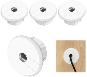 4 Pack White Wall Grommet, Compatible Cable Hole Cover, 1 inch Wall Cable Pass Through Kit, Plastic Grommets for Ethernet Walls Plug, Hole Covers for Cords 4 Pack White Wall Grommet, Compatible Cable Hole Cover, 1 inch Wall Cable Pass Through Kit, Plastic Grommets for Ethernet Walls Plug, Hole Covers for Cords
