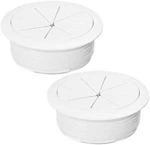 2 Pcs Desk Grommet 2" / 50 mm, Desk Hole Cover for Cables | Cable Grommet ABS Plastic, Desk Hole Grommet for Home & Office Pc, Detachable Cable Cord Organizer, White 2 Pcs Desk Grommet 2" / 50 mm, Desk Hole Cover for Cables | Cable Grommet ABS Plastic, Desk Hole Grommet for Home & Office Pc, Detachable Cable Cord Organizer, White