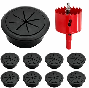 8 Pack 2 Inch Desk Grommets, 50 mm Cable Hole Covers for Cords | Round plastic inserts with flexible rubber openings guide computer and power cables through desks and furniture 8 Pack 2 Inch Desk Grommets, 50 mm Cable Hole Covers for Cords | Round plastic inserts with flexible rubber openings guide computer and power cables through desks and furniture