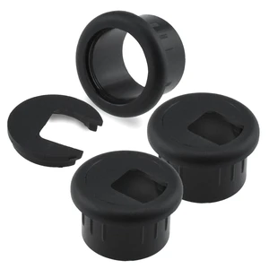3-Pack 1 inch Desk Hole Wire Grommet Black Plastic Cable Cord Cover Organizers 3-Pack 1 inch Desk Hole Wire Grommet Black Plastic Cable Cord Cover Organizers