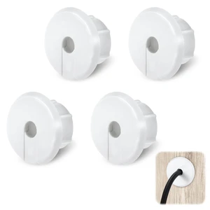 4Pcs Wall Cable Pass Through Grommet, 1'' Plastic Feed Through Bushing, Compatible Wall Hole Routing Kit, Cords Hole Covers Bushing for Cables Wires Furniture (White) 4Pcs Wall Cable Pass Through Grommet, 1'' Plastic Feed Through Bushing, Compatible Wall Hole Routing Kit, Cords Hole Covers Bushing for Cables Wires Furniture (White)