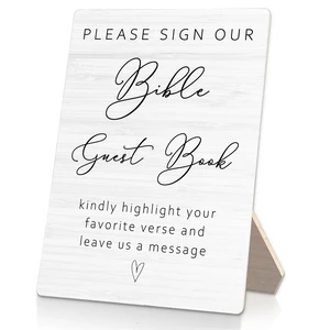 Bible Guest Book Wedding Wooden Sign Stand 5x7inch, Wedding Sign Stand, Wedding Signs for Ceremony and Reception, Wedding Table Decorations Table Sign Bible Guest Book Wedding Wooden Sign Stand 5x7inch, Wedding Sign Stand, Wedding Signs for Ceremony and Reception, Wedding Table Decorations Table Sign