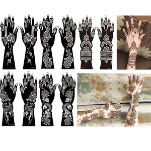 Temporary Tattoo Stencil Kit, 10 Sheets Henna Tattoo Templates for Hand | Large Forearm Indian Glitter Airbrush Tattoos Stickers, Girls Woman DIY Body Art Tattoos Temporary Tattoo Stencil Kit, 10 Sheets Henna Tattoo Templates for Hand | Large Forearm Indian Glitter Airbrush Tattoos Stickers, Girls Woman DIY Body Art Tattoos