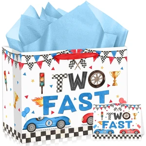 Two Fast Birthday Gift Bags for Baby Boys Large Racing Car 2nd Birthday Party Favor Bag with Tissue Paper and Card 2nd Bday Wrapping Paper Goodie Candy Treat Bag for Kids Boys Two Years Old Party Two Fast Birthday Gift Bags for Baby Boys Large Racing Car 2nd Birthday Party Favor Bag with Tissue Paper and Card 2nd Bday Wrapping Paper Goodie Candy Treat Bag for Kids Boys Two Years Old Party