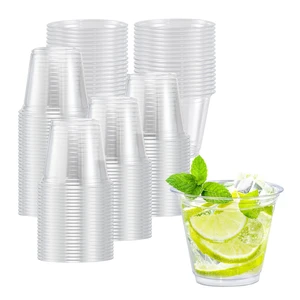 100 Pack 9 oz Clear Plastic Cups Disposable Cups | for Wine Cocktail Punch, Sturdy & Food Safe Plastic Cup for Party & Wedding, BBQ Gathering, Holiday Celebration 100 Pack 9 oz Clear Plastic Cups Disposable Cups | for Wine Cocktail Punch, Sturdy & Food Safe Plastic Cup for Party & Wedding, BBQ Gathering, Holiday Celebration