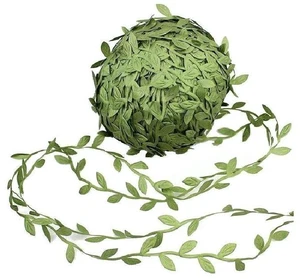 Olive Green Leaves Leaf Trim Ribbon -20 Yards - for DIY Craft Party Wedding Home Decoration (Olive Green) Olive Green Leaves Leaf Trim Ribbon -20 Yards - for DIY Craft Party Wedding Home Decoration (Olive Green)