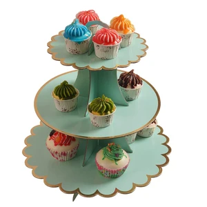 Cupcake Stand with Lace Trim, 3-Tier Cupcake Stand Display, Cardboard Cup Cake Tower Stand, Disposable Dessert Stand for Birthday Tea Party Baby Shower Treat Decorations, Mint Green Cupcake Stand with Lace Trim, 3-Tier Cupcake Stand Display, Cardboard Cup Cake Tower Stand, Disposable Dessert Stand for Birthday Tea Party Baby Shower Treat Decorations, Mint Green