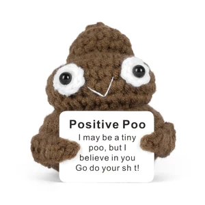 Funny Positive Poo, Cute Crochet Potato Partner Toy with Positive Card Cheer Up Funny Gag Gifts for Best Friend Birthday Housewarming Women Teacher Fall, Brown Funny Positive Poo, Cute Crochet Potato Partner Toy with Positive Card Cheer Up Funny Gag Gifts for Best Friend Birthday Housewarming Women Teacher Fall, Brown