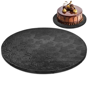 Black Cake Drum 12 Inch, Round Cake Board, 1/2 Inch Thick Cardboard | Black Cake Board 12 Inch with Grease-Resistant, Moisture-Resistant Surface - Displays Cupcakes, Pastries and Baked Goods Black Cake Drum 12 Inch, Round Cake Board, 1/2 Inch Thick Cardboard | Black Cake Board 12 Inch with Grease-Resistant, Moisture-Resistant Surface - Displays Cupcakes, Pastries and Baked Goods