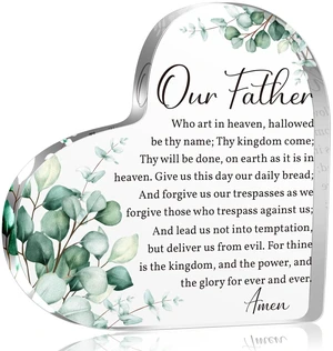 Christian Bible Verses Acrylic Heart Decorative Sign Plaques Our Father Prayer Gifts for Women Men, The Lords Prayer Religious Gifts Scripture Gifts for Friends Mom, Inspirational Gifts Christian Bible Verses Acrylic Heart Decorative Sign Plaques Our Father Prayer Gifts for Women Men, The Lords Prayer Religious Gifts Scripture Gifts for Friends Mom, Inspirational Gifts