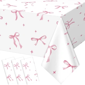 3Pcs Coquette Party Tablecloths Decorations,Pink Bow Plastic Table Cover Disposable Rectangle Table Cloth for Girls Birthday Bridal Wedding Party Supplies,54x108 Inch 3Pcs Coquette Party Tablecloths Decorations,Pink Bow Plastic Table Cover Disposable Rectangle Table Cloth for Girls Birthday Bridal Wedding Party Supplies,54x108 Inch