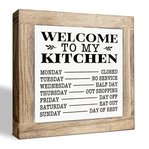 Welcome to My Kitchen Sign, Funny Kitchen Decor, Decorative Signs and Plaques, Desk Decors Art, Rustic Farmhouse Home Decor, Mother's Day Gift, Gift for Mom Grandma Housewife Welcome to My Kitchen Sign, Funny Kitchen Decor, Decorative Signs and Plaques, Desk Decors Art, Rustic Farmhouse Home Decor, Mother's Day Gift, Gift for Mom Grandma Housewife