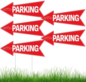 5pcs Arrow Parking Signs with Stake 14.4"x5.5" Double Sided | Outside Parking Sign Waterproof Corrugated Directional Parking Lot Sign for Outdoor Yard Street Garage Party Guest Parking 5pcs Arrow Parking Signs with Stake 14.4"x5.5" Double Sided | Outside Parking Sign Waterproof Corrugated Directional Parking Lot Sign for Outdoor Yard Street Garage Party Guest Parking