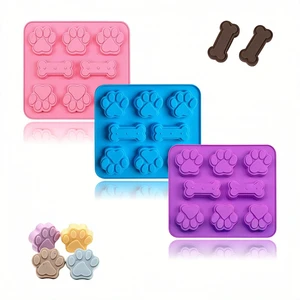 Silicone Dog Treat Molds, Paw Print and Bone Shapes, Food-Grade BPA-Free, Non-Stick, Dishwasher Safe, for Chocolate, Candy, Jelly, Baking, 3 Pack Silicone Dog Treat Molds, Paw Print and Bone Shapes, Food-Grade BPA-Free, Non-Stick, Dishwasher Safe, for Chocolate, Candy, Jelly, Baking, 3 Pack