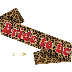 Leopard Print Bride Sash, Brown Satin "Bride to Be" Sash with Red Letters for Bachelorette Party, Bridal Shower, Wedding Celebration Decorations and Supplies Leopard Print Bride Sash, Brown Satin "Bride to Be" Sash with Red Letters for Bachelorette Party, Bridal Shower, Wedding Celebration Decorations and Supplies